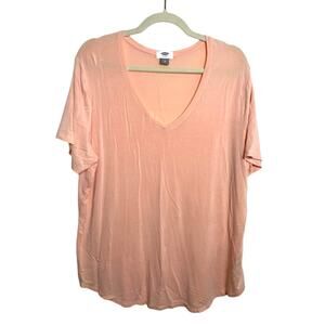 Old Navy Luxe Slub Knit V-Neck Size XL Tee Short Sleeve Minimalist Normcore Top
